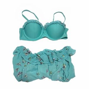 Hummingbird swimwear top and coverup bikini bra push-up crop top summer beach